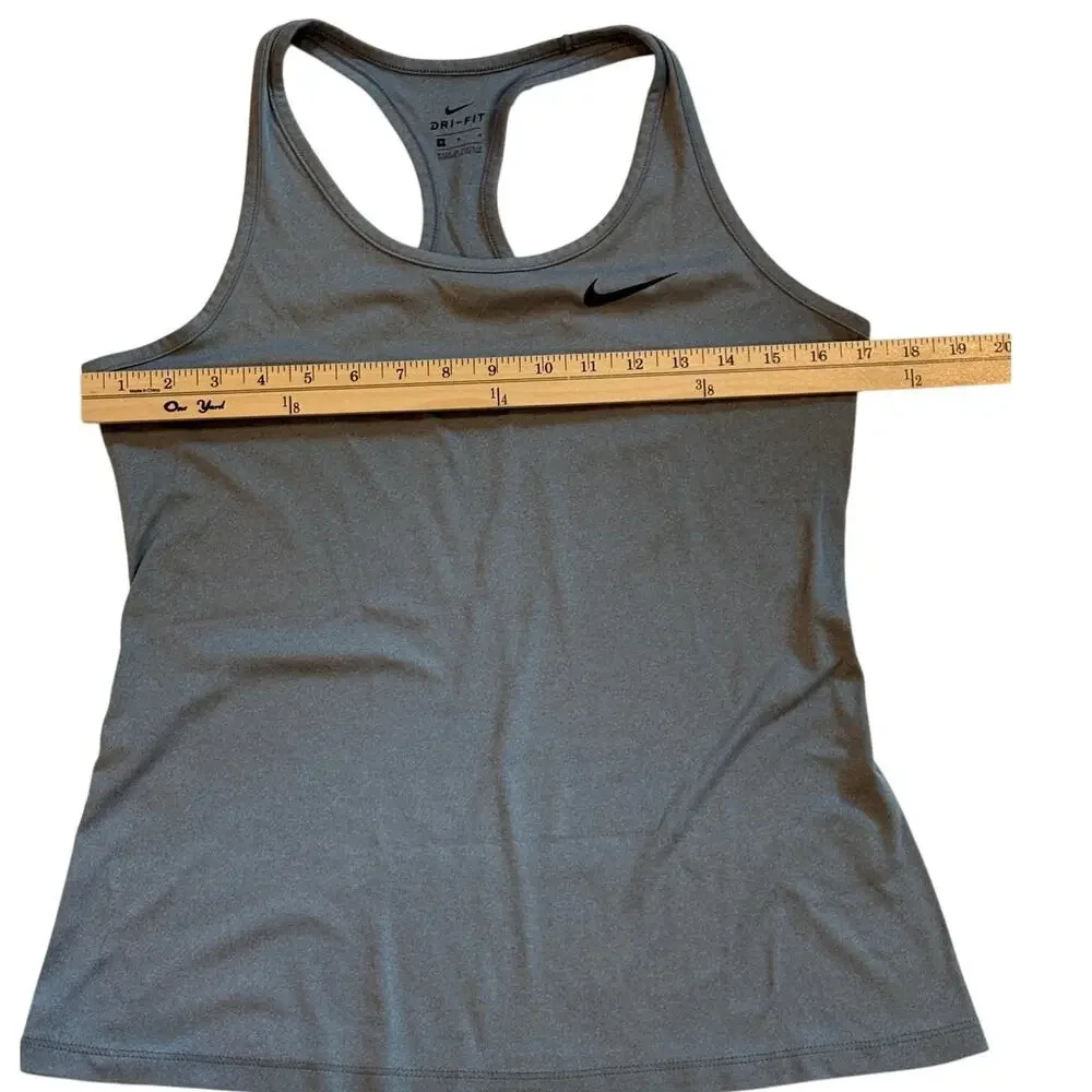Nike Tank Tops Lot of 2 Racer Back Womens Size Medium Gray Blue Dri Fit Workout